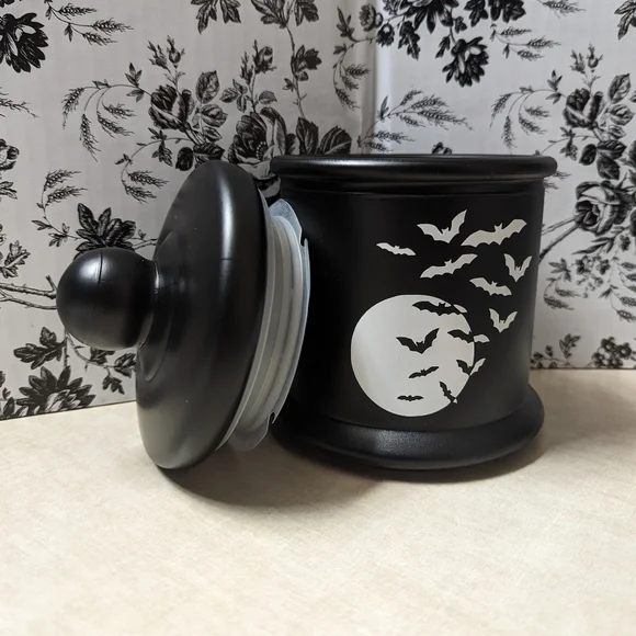 Bats+Moon Black Glass ContainerGlass Cookie Jar/Kitchen Storage Canister Storage & Organization